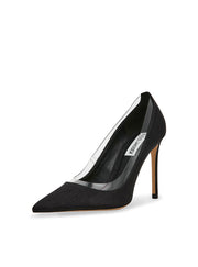 LINEUP BLACK SATIN HEELS
