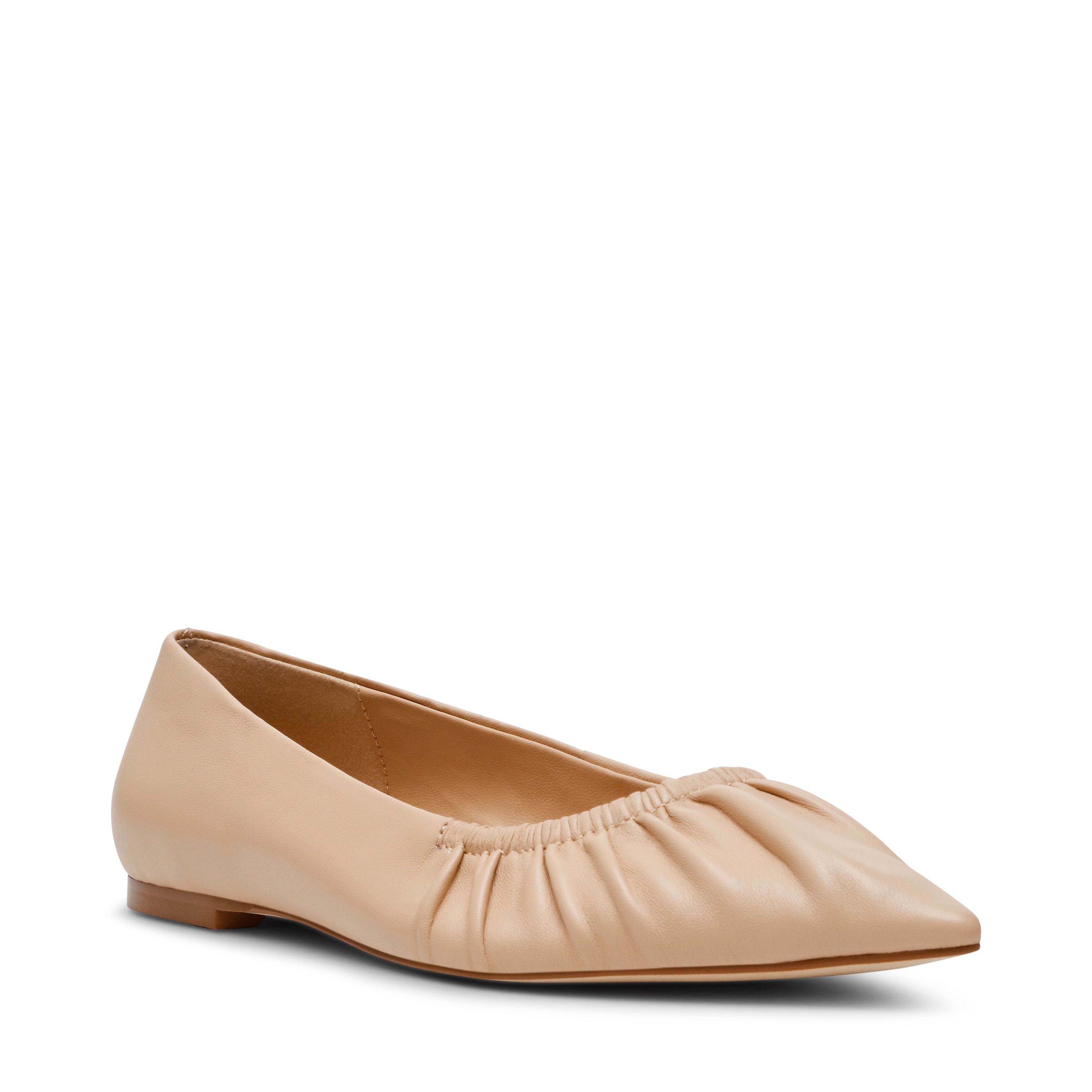 LISTED BLUSH LEATHER FLATS