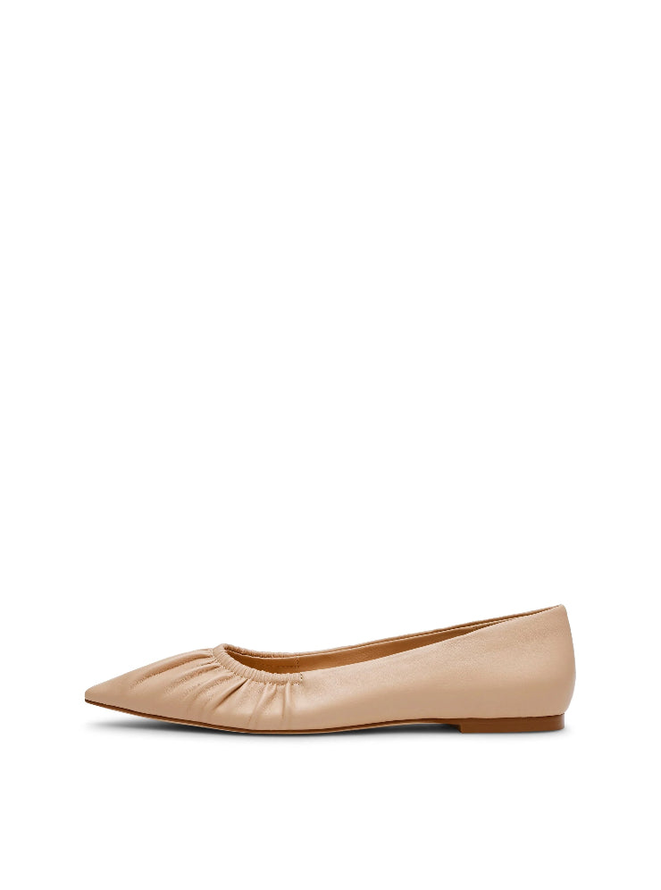 LISTED BLUSH LEATHER FLATS