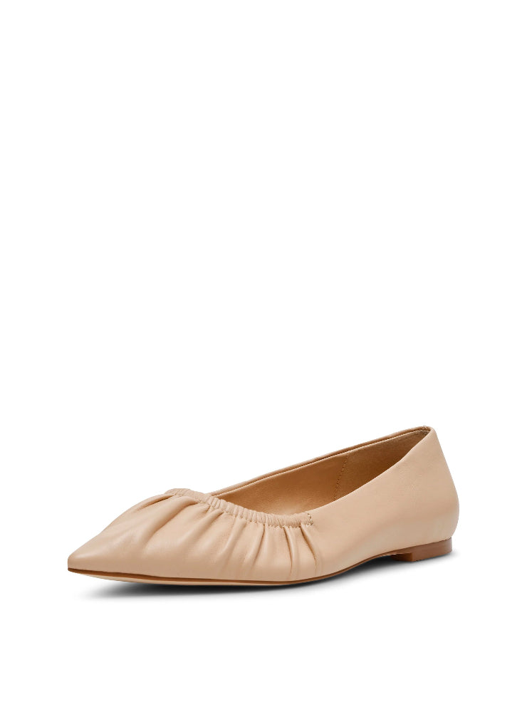 LISTED BLUSH LEATHER FLATS