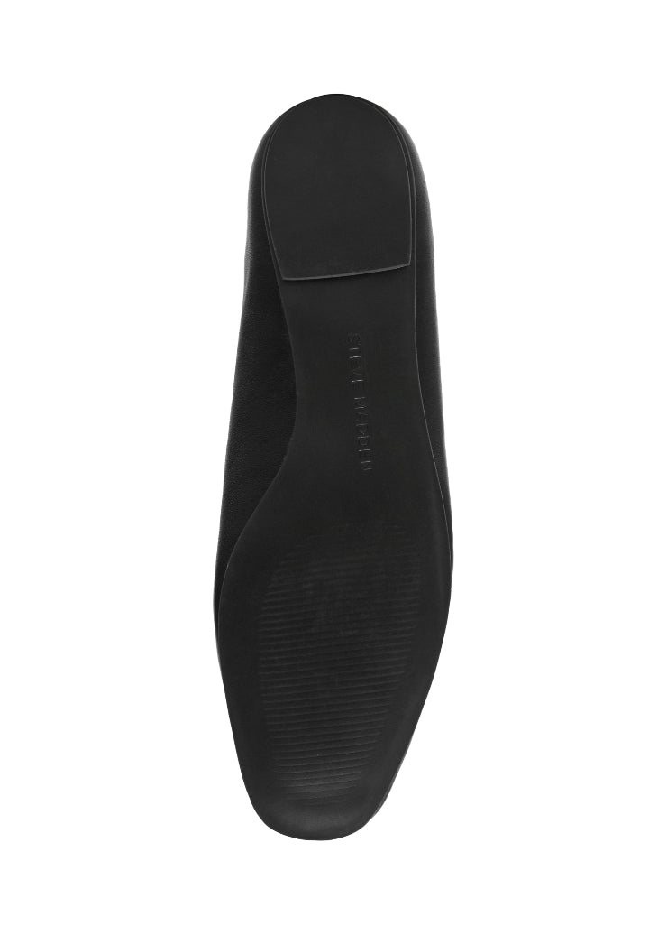 SLIQUE BLACK LEATHER FLATS