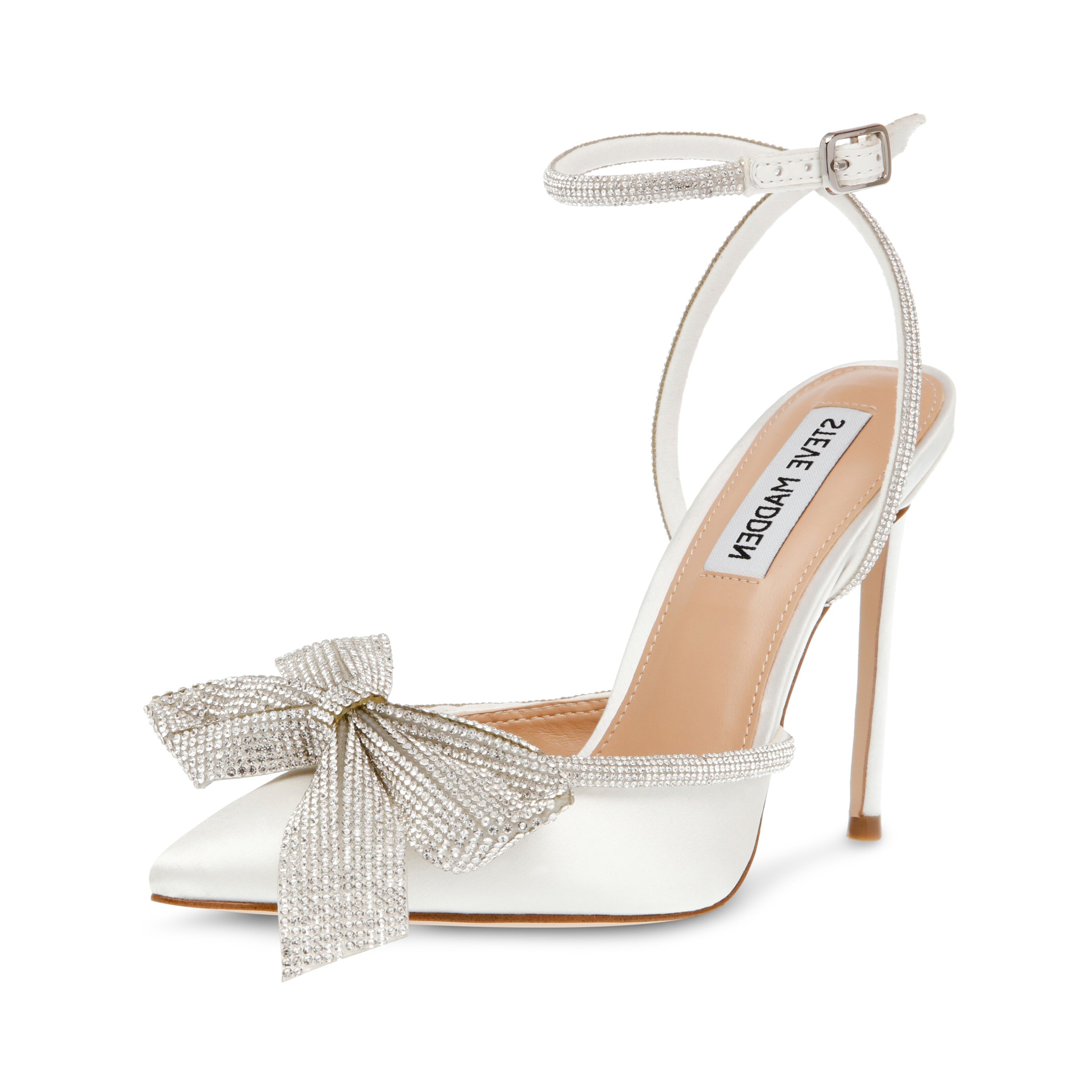 VAMONOS IVORY SATIN HEELS