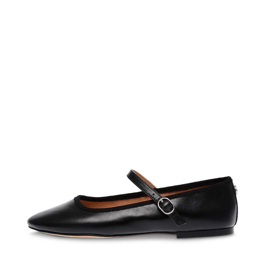 VINETTA BLACK LEATHER FLATS