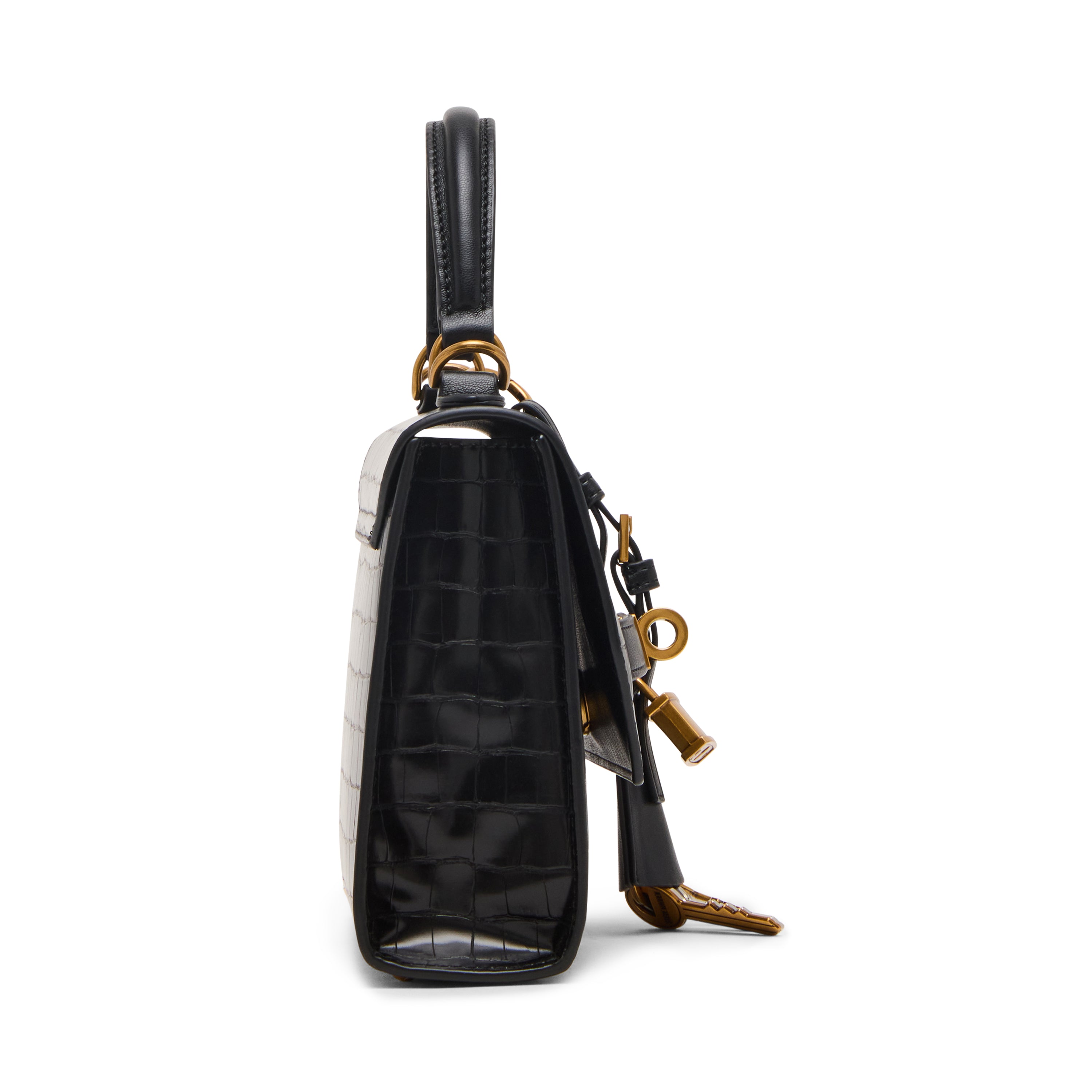 BELLOISE Black Top Handle Bag