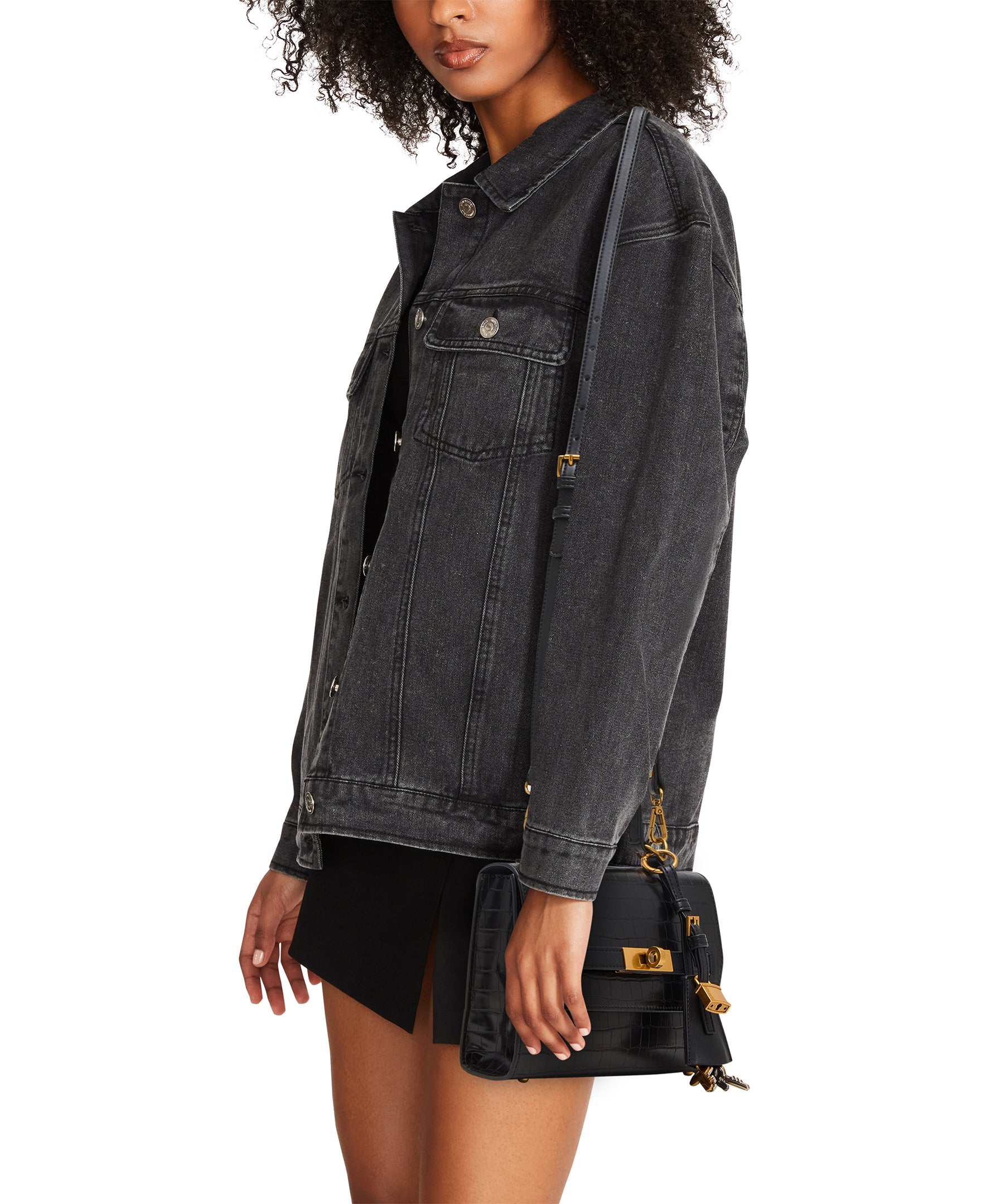 BELLOISE Black Top Handle Bag