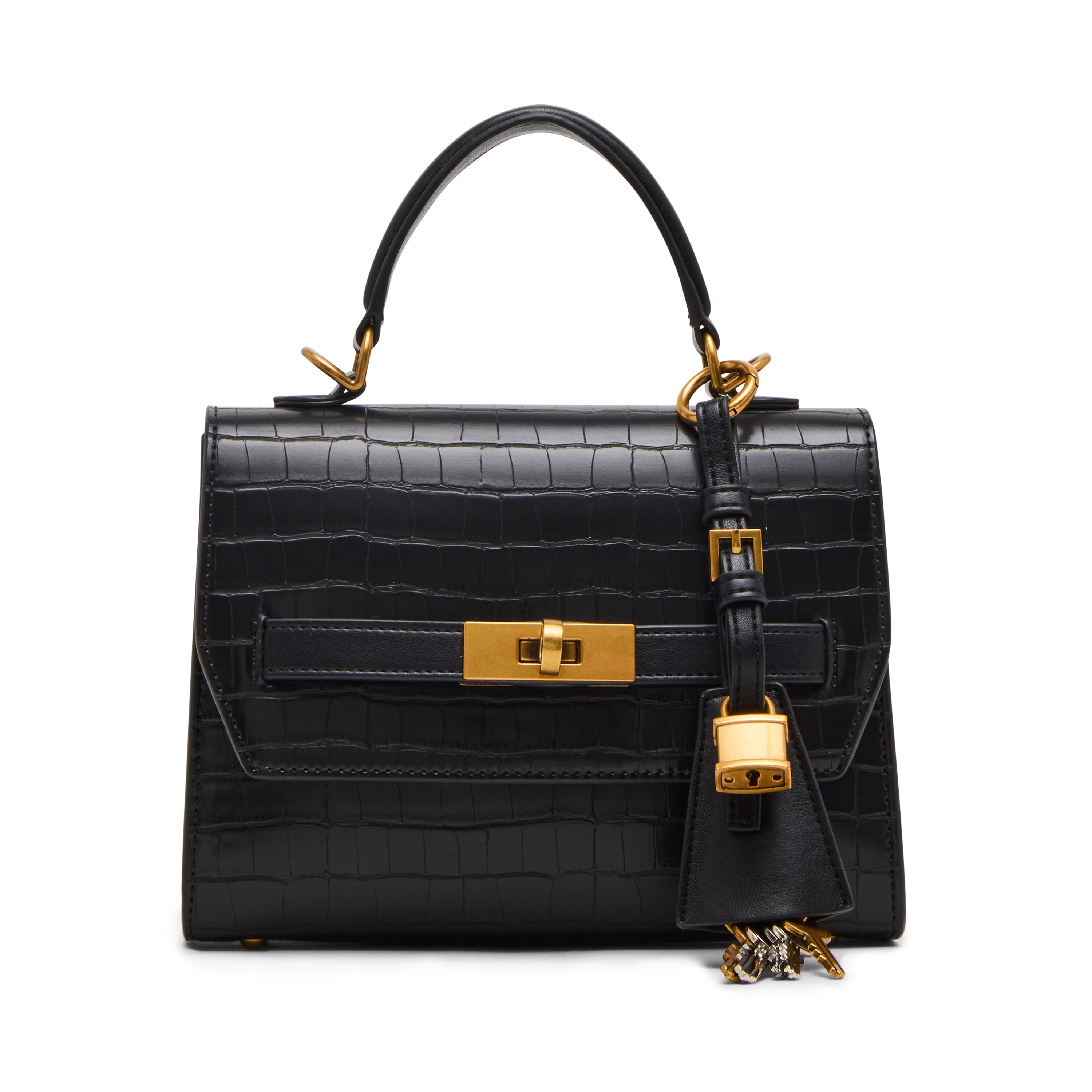 BELLOISE Black Top Handle Bag