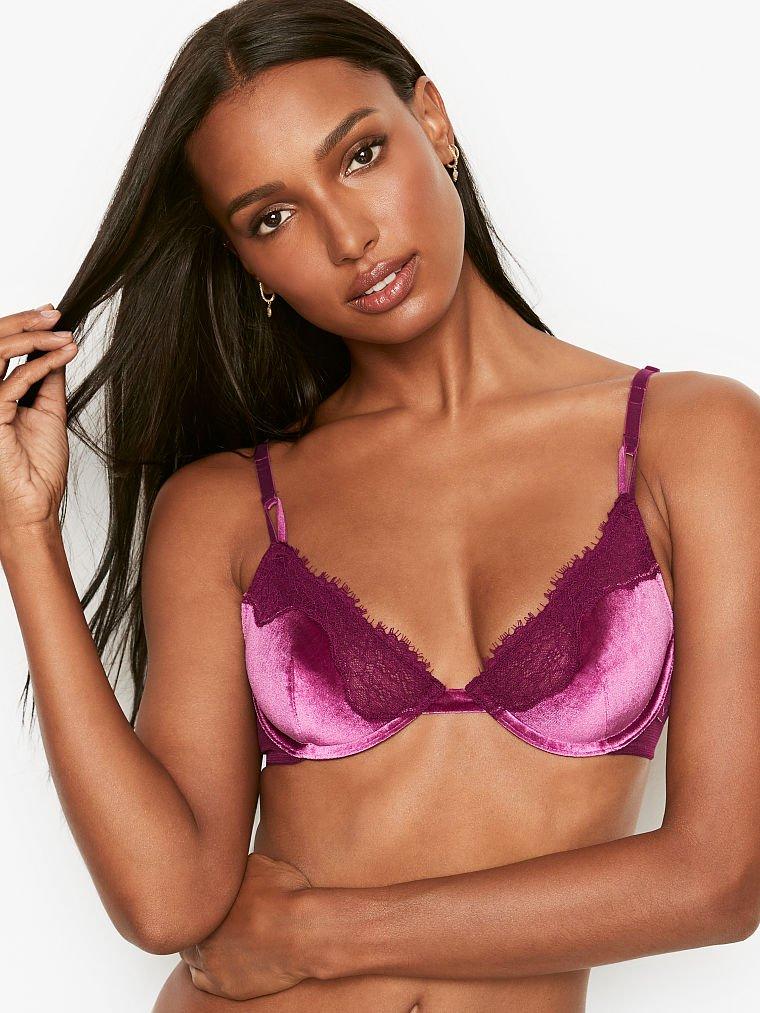 Victoria's Secret Very Sexy Unlined Low-Cut Demi Floral Lace Pink