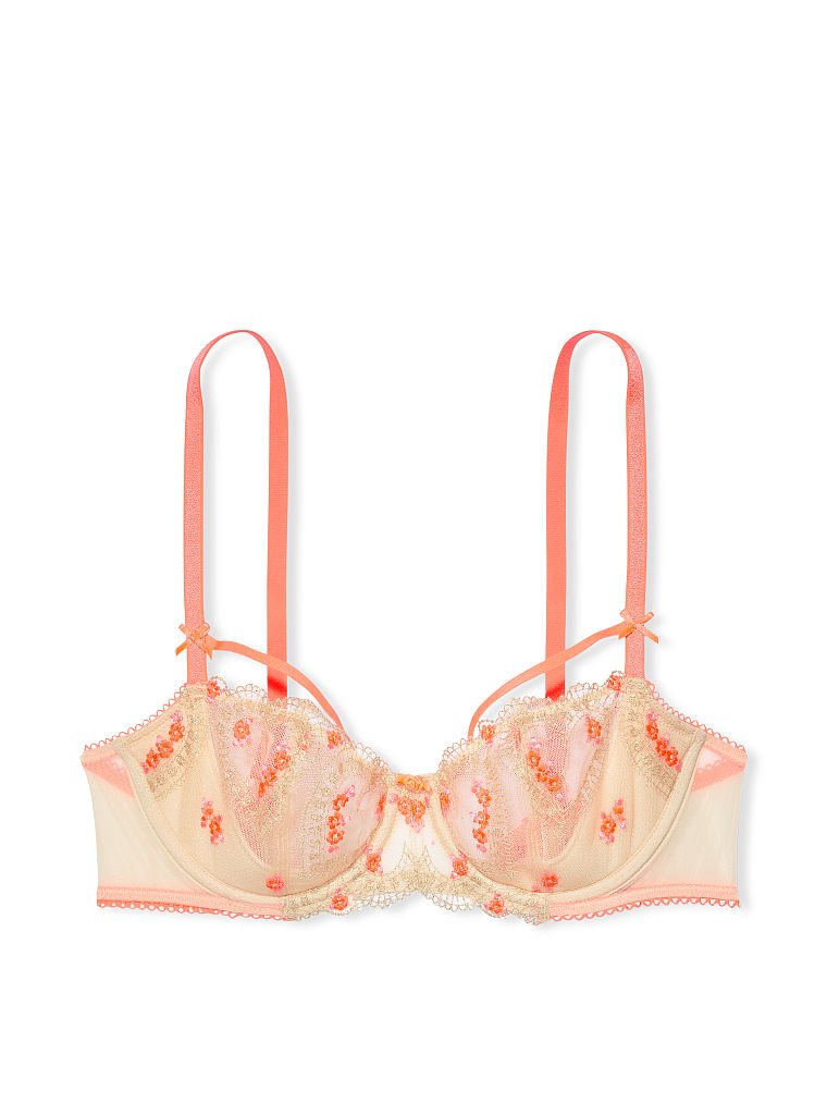 Buy Shimmer Heart Embroidery Open-Cup Demi Bra - Order Bras online  1123786700 - Victoria's Secret US