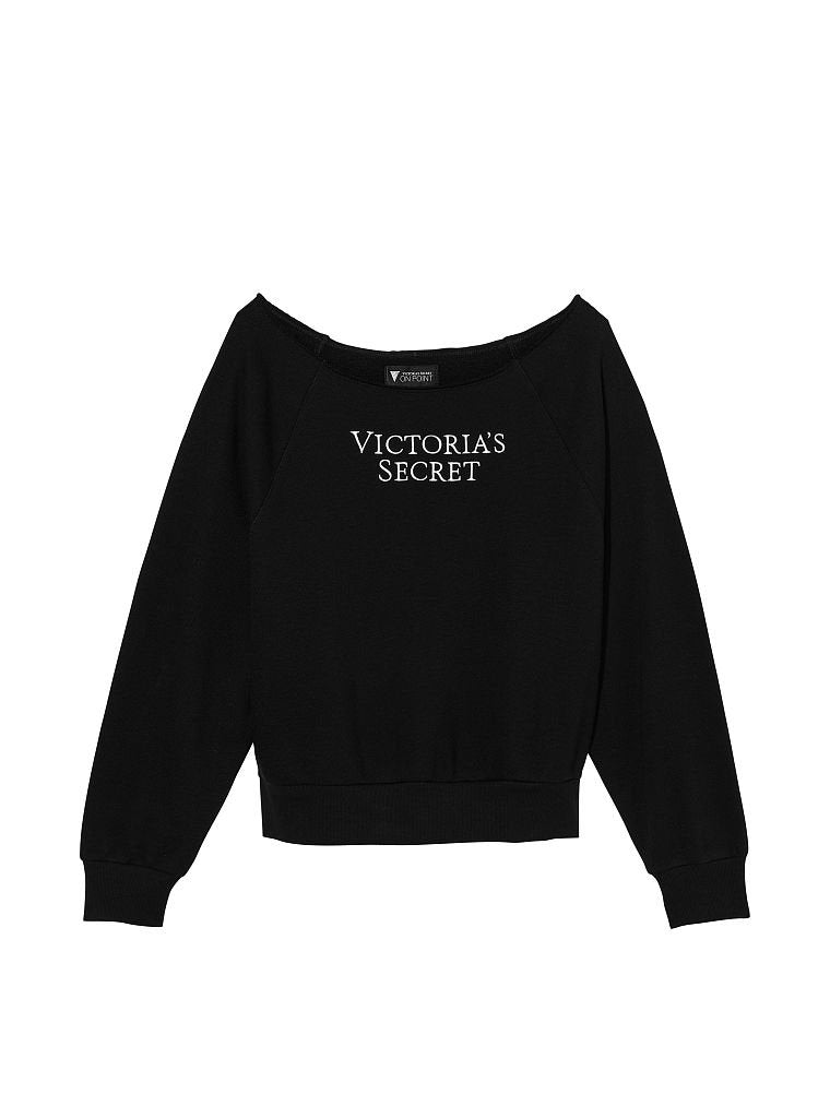 Victoria's Secret Cotton Fleece Off-Shoulder Top –