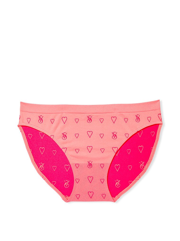VICTORIA'S SECRET PINK Seamless Bikini Panty Atomic Pink Marl S M Hot Sexy  VS