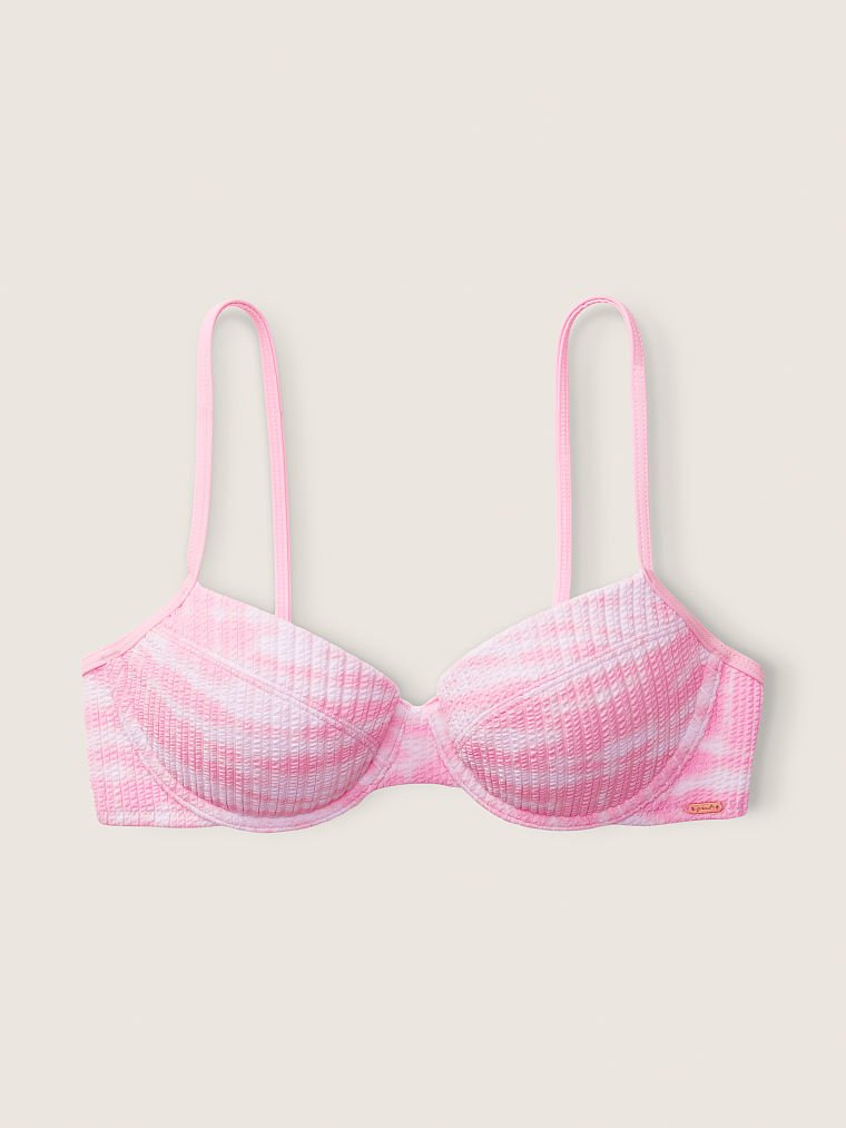 PINK Crinkle Push-Up Bikini Top